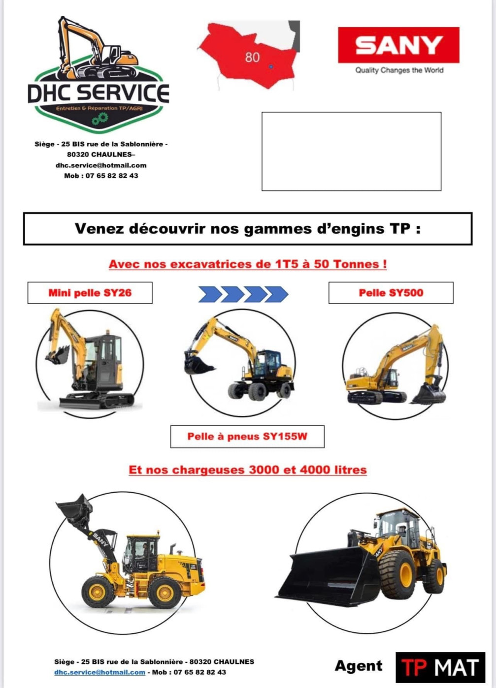 Vente engins de TP Sany